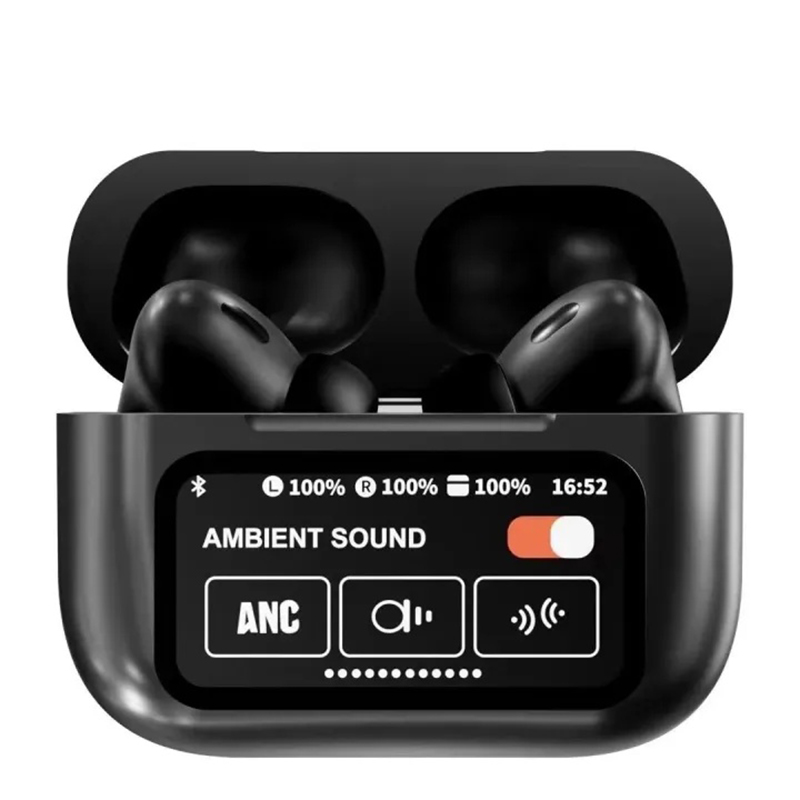 Picture of AirPods Pro 2nd Generation, highlighting its key features such as ANC/ENC (Active Noise Cancellation/Environmental Noise Cancellation), Double Dark Noise Reduction, and Touch Control-Multicolor