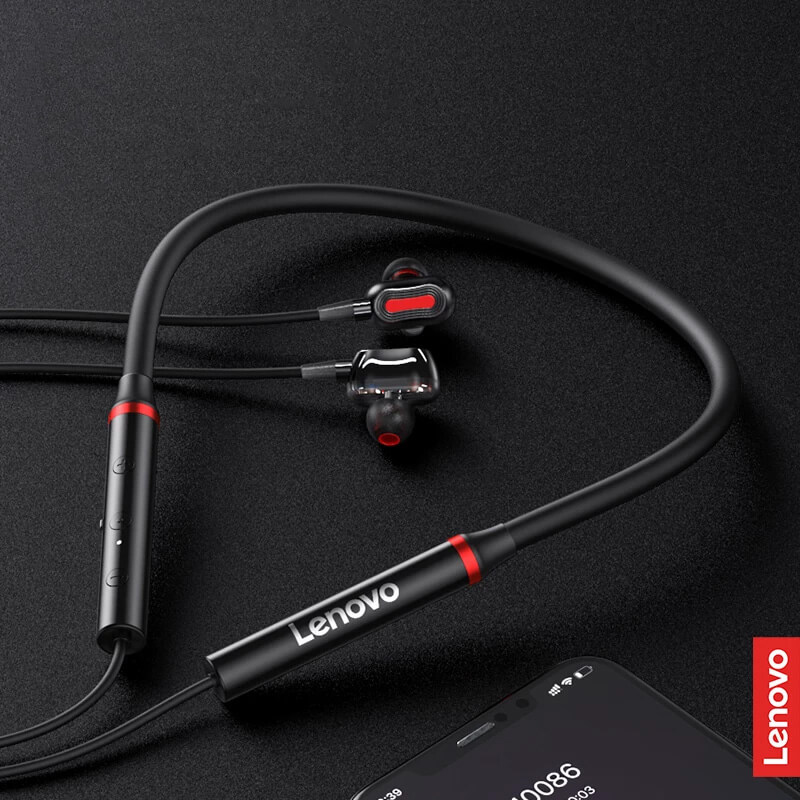 Picture of L-e-n-o-v-o HE05X Wireless Bluetooth Neckband Earphone. -Black