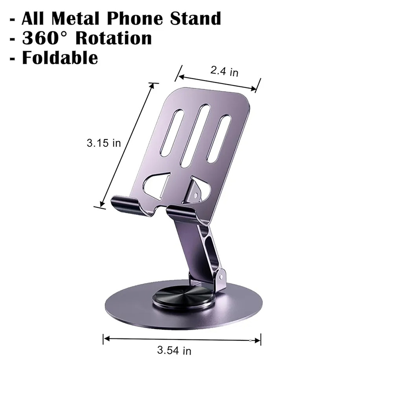 Picture of mobile phone holder, model ZY033, and its packaging. -Silver