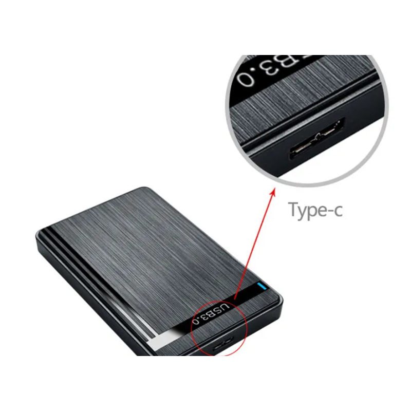 Picture of 2.5 inch Hard Drive Enclosure USB 3.0 to SATA III for 2.5 Inch SSD HDD 9.5mm 7mm External Hard Drive Case Support Max 6-Black-6TB