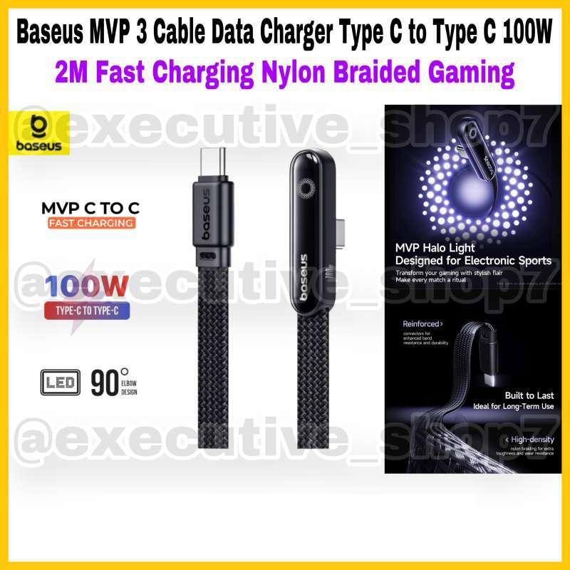 Picture of Baseus MVP III Fast Charging Cable USB-C to iP, designed for mobile gaming. -Black