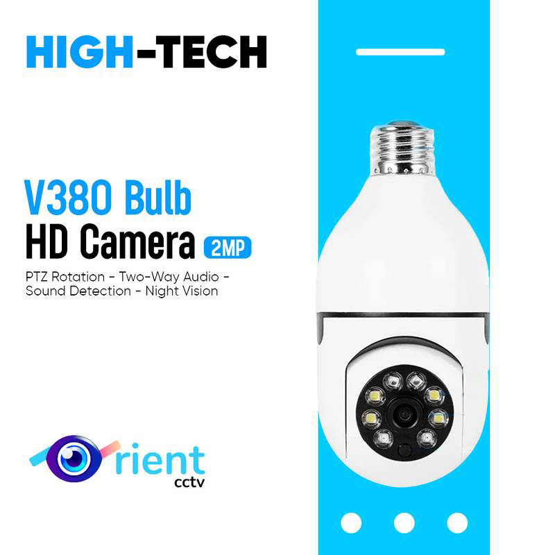 Picture of Wi-Fi-enabled security camera designed to resemble and be installed like a standard light bulb. -White-64GB