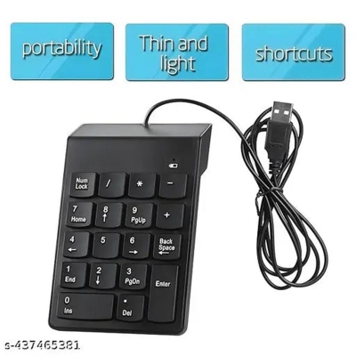Picture of USB Mini 18-keys Num Pad Numeric Number Keypad Keyboard for Laptop Note-Black