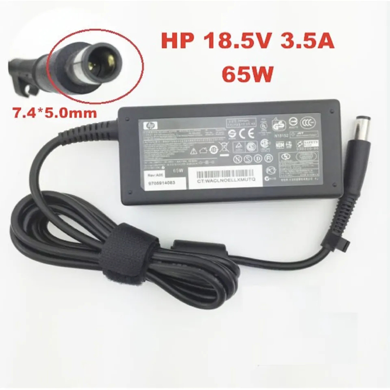 Picture of HP Laptop Power Charger AC Adapter Big Port 65W 18.5V 3.5A Pin Size