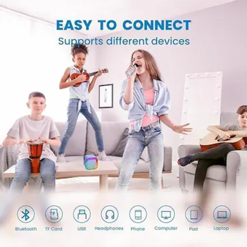 Picture of K12 Karaoke Bluetooth Speaker 1 Wireless Microphones-Multicolor