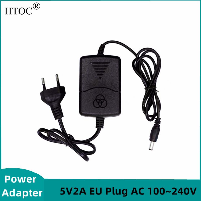 Picture of 5V2A EU Plug Power Adapter Input AC 100~240V For Fiber Optical Media Converter /Gigabit Ethernet Switch DC 5.5mm x 2.5mm-Black