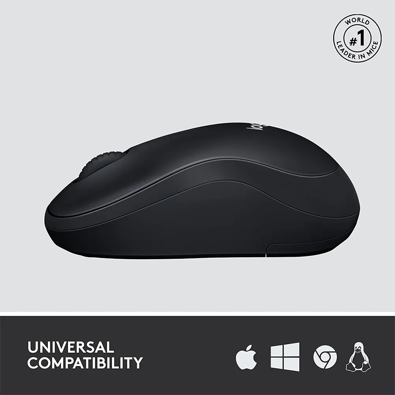 Picture of M220 Wireless Mouse, Silent Buttons, 2.4 GHz with USB Mini Receiver, 1000 DPI Optical Tracking, 18-Month Battery Life, Ambidextrous PC/Mac/Laptop - Charcoal Grey-Black