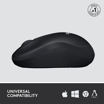 Picture of M220 Wireless Mouse, Silent Buttons, 2.4 GHz with USB Mini Receiver, 1000 DPI Optical Tracking, 18-Month Battery Life, Ambidextrous PC/Mac/Laptop - Charcoal Grey-Black