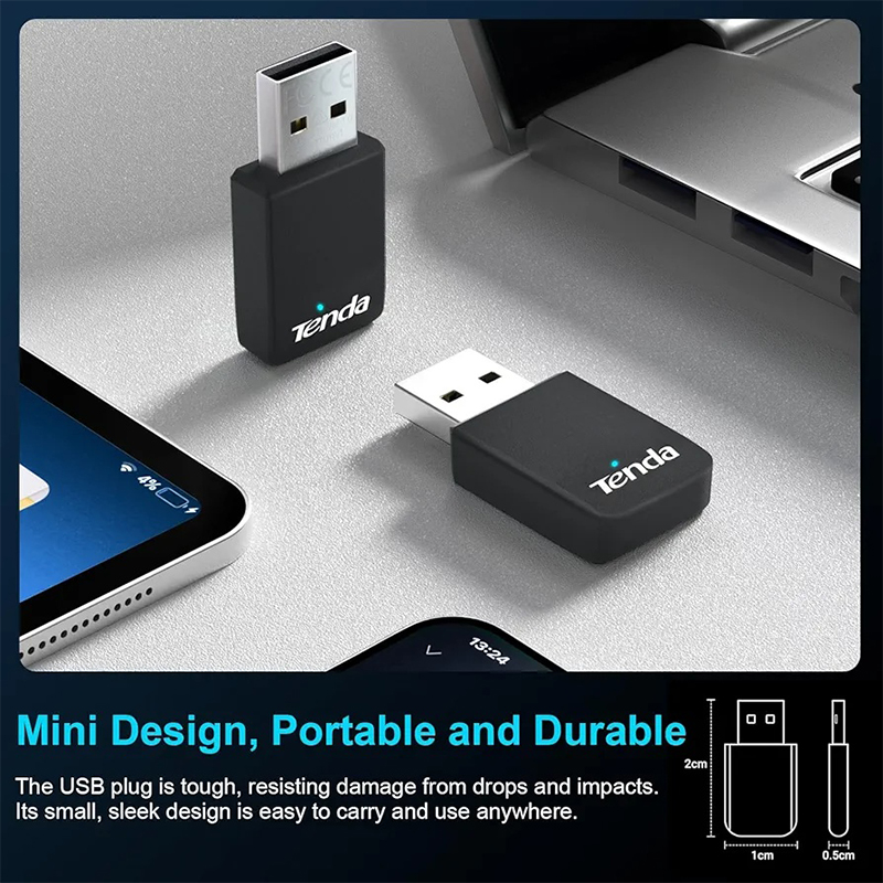 Picture of Abiha Technology.  Wi-Fi 6 Wireless Nano USB Adapter. It allows devices to connect to a Wi-Fi network-Black