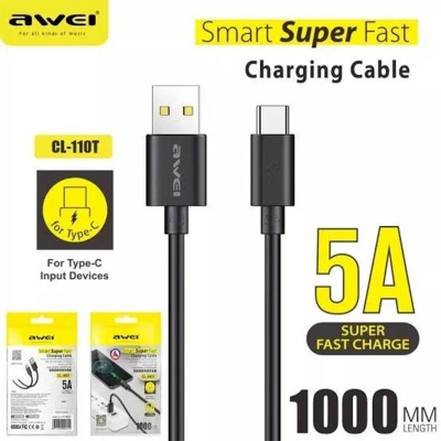 Picture of A-w-e-i CL-115 USB Type C/Lighting/Micro Cable 2.4A Fast Charging Wire Cord Quick Charge elitist-Black