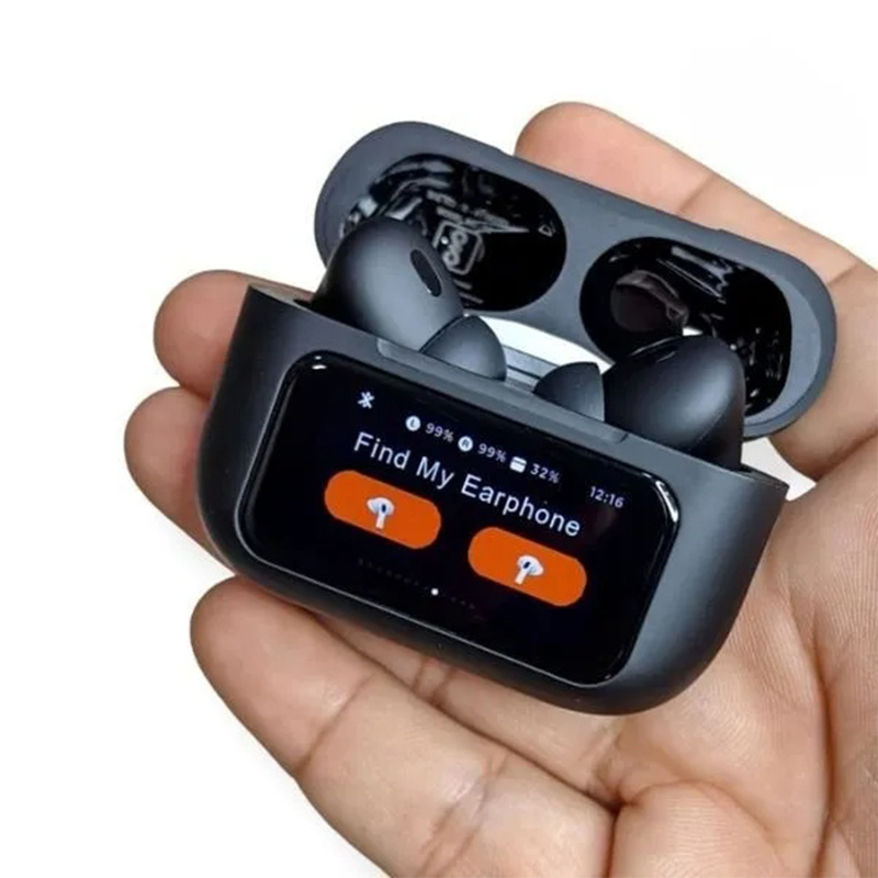 Picture of AirPods Pro 2nd Generation, highlighting its key features such as ANC/ENC (Active Noise Cancellation/Environmental Noise Cancellation), Double Dark Noise Reduction, and Touch Control-Multicolor