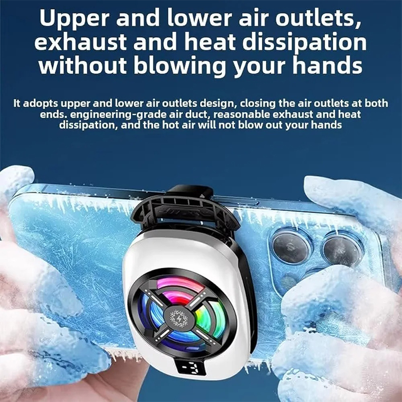 Picture of TL16 Mobile Phone Cooler, a device designed to cool mobile phones, especially during intensive use like gaming. -Multicolor