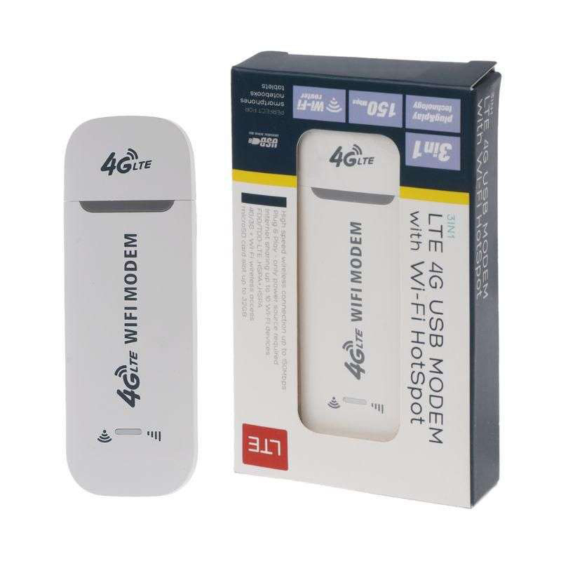 Picture of 3-in-1 LTE 4G USB Modem with a Wi-Fi Hotspot feature. It can function as a 4G modem, a USB Wi-Fi router, and a Wi-Fi hotspot. -White