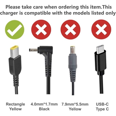 Picture of Lenovo 65W 20V 3.25A Slim Tip PA-1650-72 Ideapad G50-30 G50-45 G50-70M Thinkpad Z41 Z70-80 Laptop Charger AC Adapter