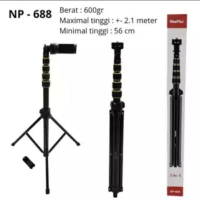 Picture of NP-588 2-in-1 selfie stick and tripod. -Black