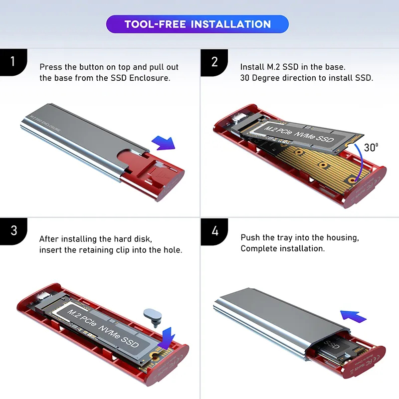 Picture of M.2 NVMe SSD Enclosure, -6TB