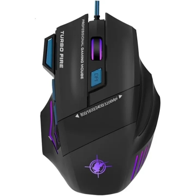 Picture of Gaming Mouse Wired Mouse Gamer Ergonomic Optical Mice For PC Laptop Games Quality 7 Buttons USB Computer Ms7-Multicolor