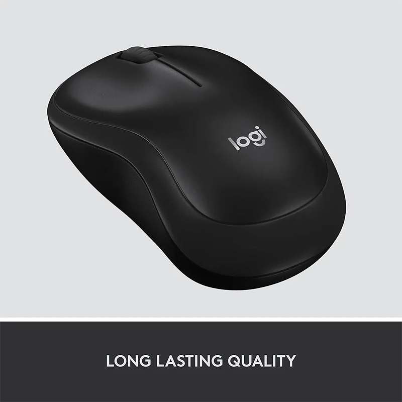 Picture of M220 Wireless Mouse, Silent Buttons, 2.4 GHz with USB Mini Receiver, 1000 DPI Optical Tracking, 18-Month Battery Life, Ambidextrous PC/Mac/Laptop - Charcoal Grey-Black