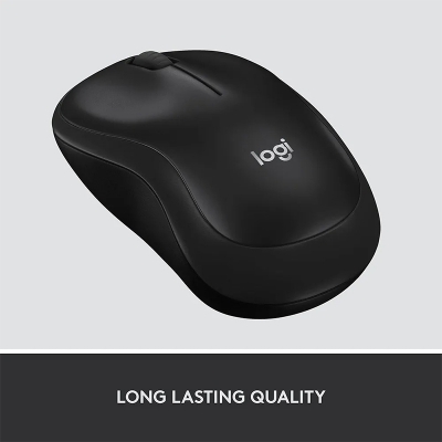 Picture of M220 Wireless Mouse, Silent Buttons, 2.4 GHz with USB Mini Receiver, 1000 DPI Optical Tracking, 18-Month Battery Life, Ambidextrous PC/Mac/Laptop - Charcoal Grey-Black