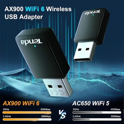 Picture of Abiha Technology.  Wi-Fi 6 Wireless Nano USB Adapter. It allows devices to connect to a Wi-Fi network-Black