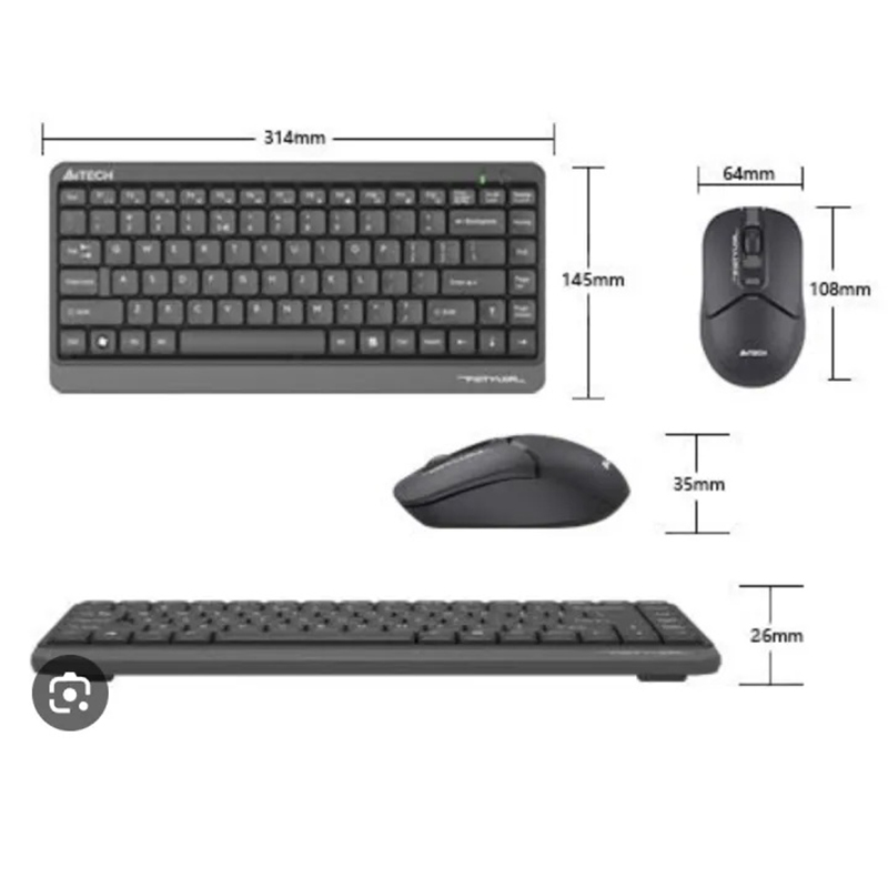 Picture of 2.4GHz Wireless  5M Clicks Lifecycle  Power Saving  Widen Wheel  1200 DPI  Sleek Round-Square Keycaps  Multimedia Hot Keys Access  High-Elasticity Silicon  Drain Holes Design  Brand techColourBlackConnectivity technologyWi FiSpecial featureWireless, Mini-Black