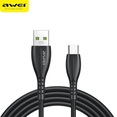 Picture of A-w-e-i CL-115 USB Type C/Lighting/Micro Cable 2.4A Fast Charging Wire Cord Quick Charge elitist-Black