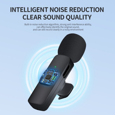 Picture of K8 Wireless Microphone, a professional-grade microphone designed for various audio recording and streaming purposes-Multicolor
