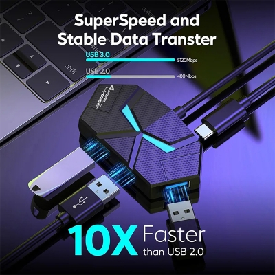 Picture of Gaming 7 Color LED USB 3. 0 USB HUB  from the brand HYPER-Multicolor