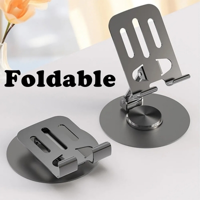 Picture of mobile phone holder, model ZY033, and its packaging. -Silver