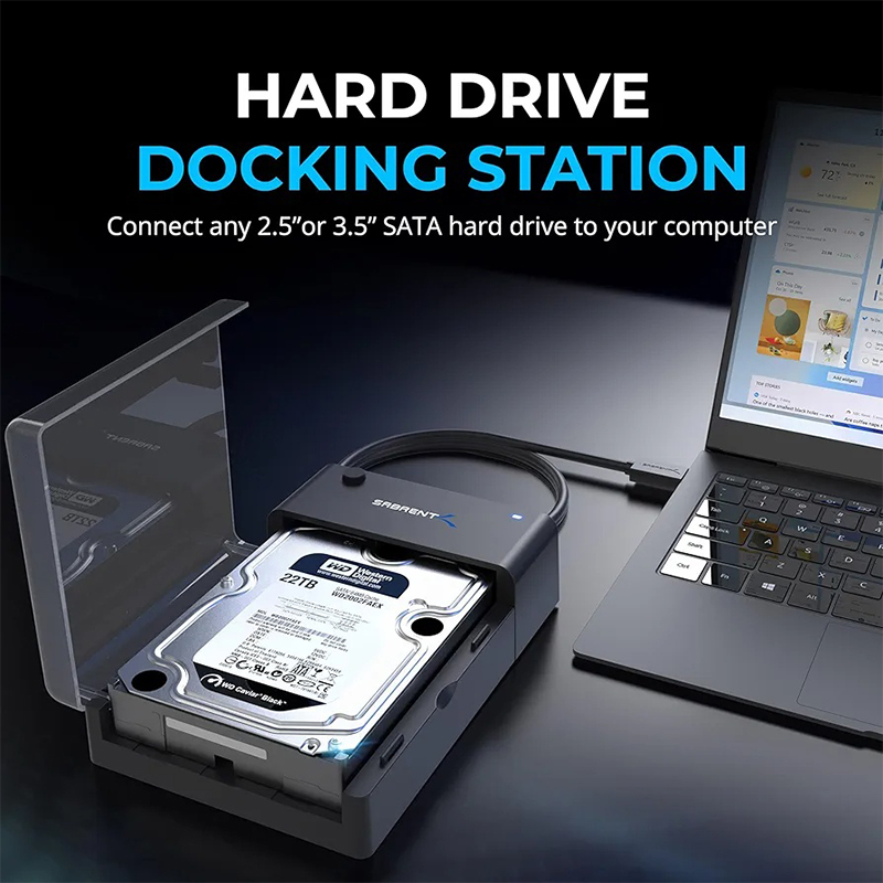 Picture of 2 in-1  USB 3.0 External Hard Drive Enclosure for both 2.5 and 3.5 SATA HDD S SDs-Black-16TB