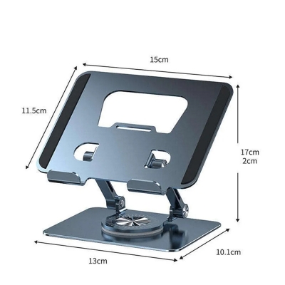 Picture of COOLCOLD Tablet Stand, 360 Rotating Portable Aluminum Adjustable Folding Tablet Stand Holder for I Pad, Tablet, Smartphones, Flexible Rotation Stand for Bad, Table, Office, Home Floor Stand (Grey)-Silver