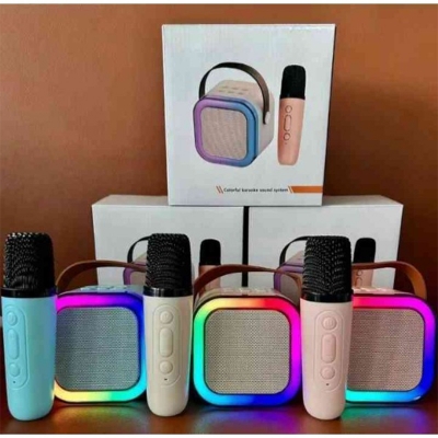 Picture of K12 Karaoke Bluetooth Speaker 1 Wireless Microphones-Multicolor
