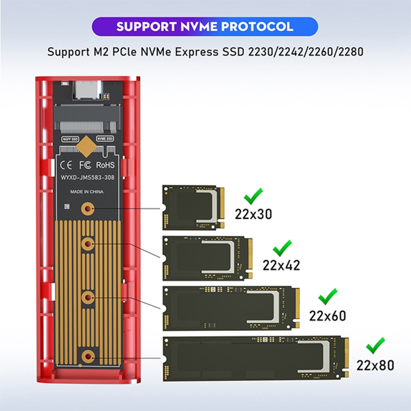 Picture of M.2 NVMe SSD Enclosure, -6TB