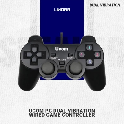 Picture of UCOM PC Dual Vibration Wired Game Controller Gaming Joypad Joystick USB Gamepad Joystick Gamepad Joypad For Win7/ XP For PC Laptop Vibration Gamepads-Black