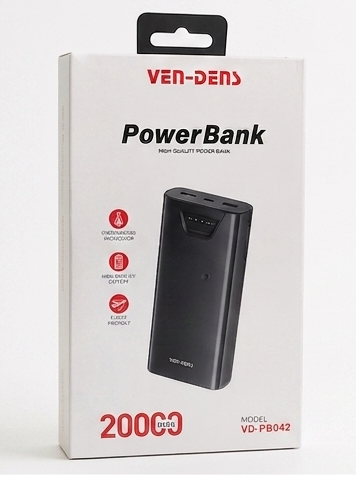Picture of Ven-Dens VD-PB042 Power Bank 20000mAh – Dual Output, Fast Charge, Wide Compatibility