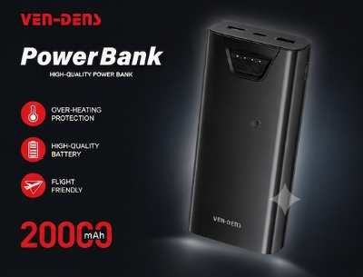 Picture of Ven-Dens VD-PB042 Power Bank 20000mAh – Dual Output, Fast Charge, Wide Compatibility