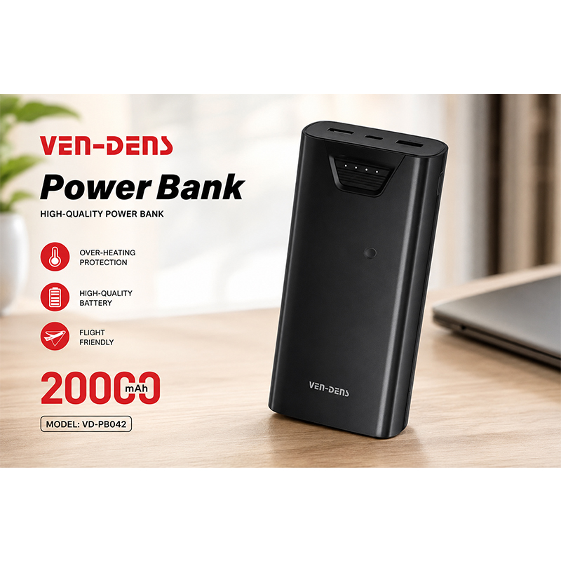 Picture of Ven-Dens VD-PB042 Power Bank 20000mAh – Dual Output, Fast Charge, Wide Compatibility
