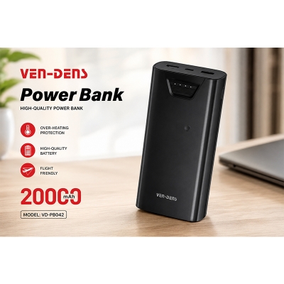 Picture of Ven-Dens VD-PB042 Power Bank 20000mAh – Dual Output, Fast Charge, Wide Compatibility