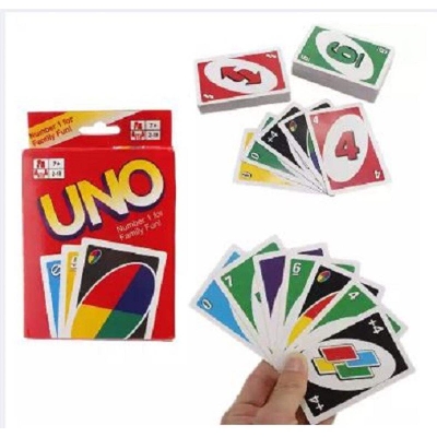 Picture of Children Friends Playing Fun Cards Uno Card Family Game-Big
