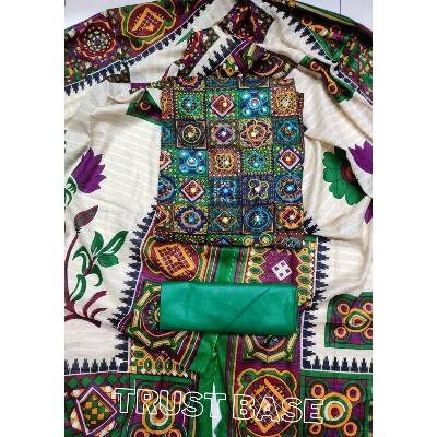 Picture of Digital printed Unstitched Firdous lown-ফেরদৌস লোন Three Piece Cotton Salwar Kameez For Women-Int: One size