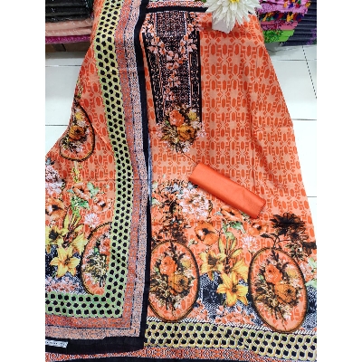 Picture of Digital printed Unstitched Firdous lown-ফেরদৌস লোন Three Piece Cotton Salwar Kameez For Women-Int: One size