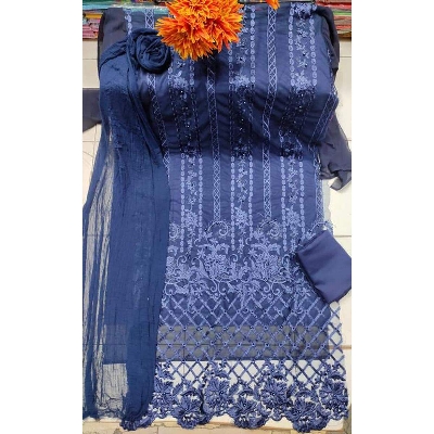 Picture of Unstitched Four Piece Cotton Salwar Kameez For Women-খুশিয়ান 4 পিস-Int: One size
