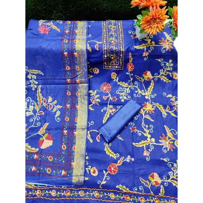 Picture of Unstitched Three Piece Cotton Salwar Kameez For Women-কারচুপি বুটিক ড্রেস-Int: One size
