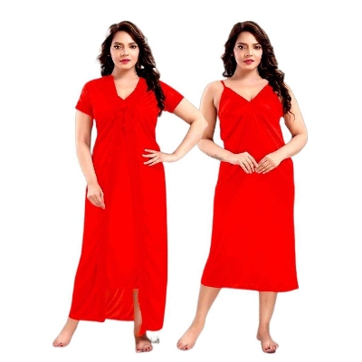 Picture of comfort Two Part Night dress for Women.soft fabrics and restful 2part Night Dress ,Stylish Indian Two Part Nighty dress-Int: One size