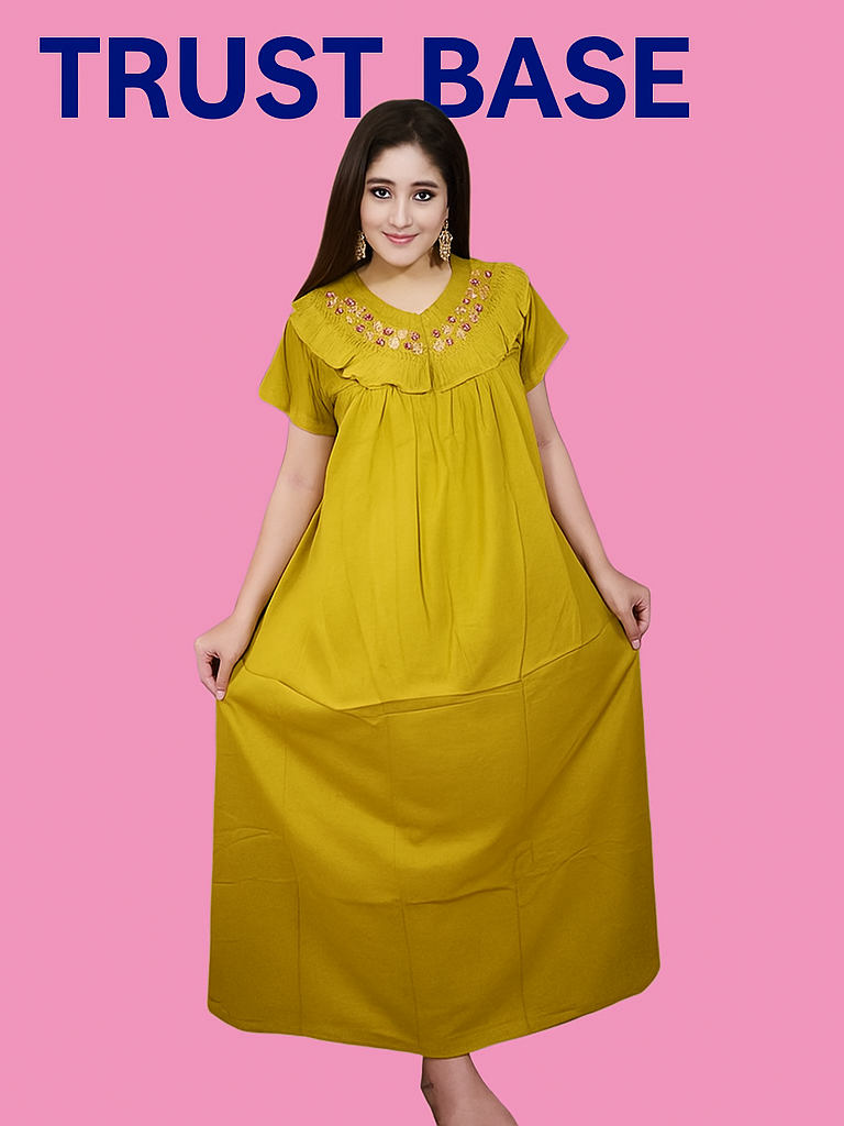 Picture of Soft Cotton Maxi Dresses for Women Comfortable and Stylish Options for Any Occasion Preferble - Low Hassle and Maintanance-Int: One size