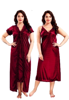 Picture of comfort Two Part Night dress for Women.soft fabrics and restful 2part Night Dress ,Stylish Indian Two Part Nighty dress-Int: One size
