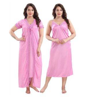 Picture of comfort Two Part Night dress for Women.soft fabrics and restful 2part Night Dress ,Stylish Indian Two Part Nighty dress-Int: One size