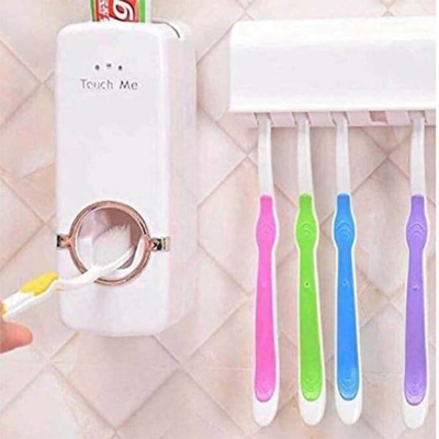 Picture of Auto Toothpaste Dispenser 5 Toothbrush Holder Set Toothpaste Toothbrush Holder Multicolor