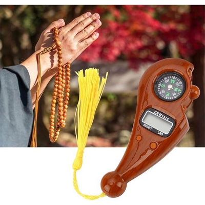Picture of Finger bead electronic counter digital display point number pull bead counter key reset ball counter wood grain Multicolor