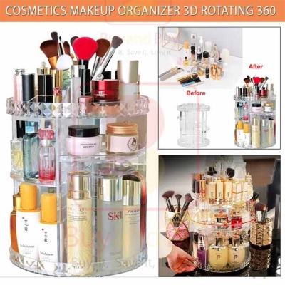Picture of Cosmetics Makeup Organizer 3D Rotating 360 White